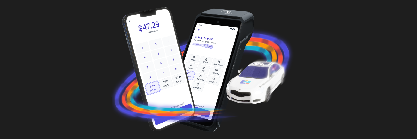 AXIUM DX8000 — dual screen payment flow